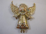 Bob Mackie Mosaic Angel Pin in branded box