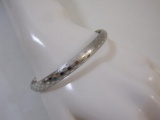Eterna Gold 14K White Gold Textured Hinged Bangle Bracelet, 7.1 g