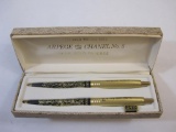 Vintage Arpege Chanel No. 5 Perfumed Writing Pens with 14 Kt Gold Filigree