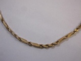 14K Gold Twisted Link Chain Necklace, 13.4 g