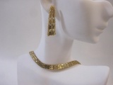 Imperial Gold 14K Gold Necklace and Earring Set with Necklace Extender, 38.9 g total weight