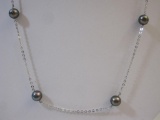 14K White Gold Necklace with Hawaiian Pearls, 4.2 g
