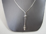 Sterling Silver Necklace with Disco Ball Accents, 10.4 g