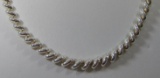 Sterling Silver Macaroni Link Necklace, Italy, 16.5 g