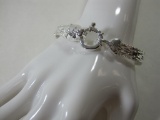 Sterling Silver Lion Head Bracelet, Milor Italy, 26.5 g