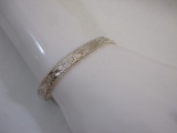 Sterling Silver Bracelet with Woven Chevron Pattern, 14.7 g