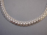 Sterling Silver Chain Mail Style Necklace, Milor Italy, 24.8 g