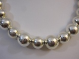 Sterling Silver Chunky Ball Necklace, 78.3 g