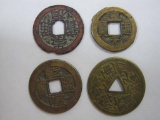 Antique Chinese Coins from Ching and Ming Dynasties, 1600s-1800s