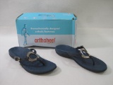 Orthaheel Women's Yolanda Orthotic Thong Sandals, Navy, Size 9, New in Box, 1 lb 4 oz