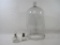 Glass Bell Jar, 9 inch Diameter, 16 inches High, with 2 Glass Bunsen Burners-Glass Oil Burners