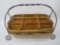Peterboro 1854 Basket Company Rectangular Wood Basket with Metal Stand, Leather Handles, Dividers