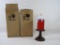 Two Bethlehem Lights Holiday Glitter Globe Flameless 10 inch Pedestal Candles, Red, Batteries Not