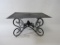 Black Metal Candle Pedestal Base, approx 12.5 x 12.5, 6.5 High
