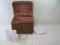 Woven Wicker Picnic Basket with Plates and Utensils