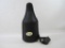 CaddyO Genuine Leather Wine Tote with Iceless Bottle Chiller and Opener Accessory, Black