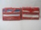 Two Large Fold Up Picnic/Beach Mats, Red, White and Blue Stripe, 58 x 78 inches, Woven Water
