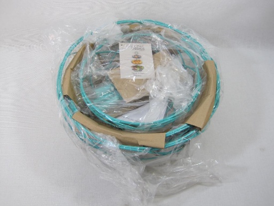 Gourmet Basics by Mikasa Opal 3-Tier Basket, Aqua, New in Package