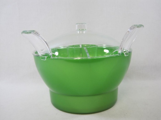 Prodyne Divided Salad/Appetizers On-Ice Bowl in Green, made in Taiwan, New in Packaging