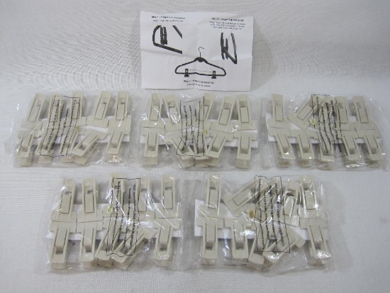 ClutterFree 50 Piece Skirt/Pant Hanger Clips, Ivory, New in Package