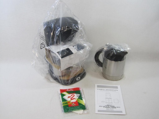 Cook's Essentials Home & Go Take 2 Coffee Maker with Two 16 oz Thermal Mugs and Thermal Carafe, Mod: