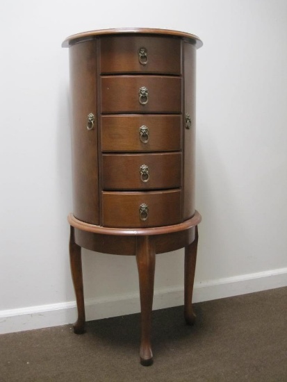 Jewelry Storage Chest on Legs, approx 40 inches tall, 13 inches wide