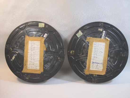Two Large Metal Movie Film Cans/Holders