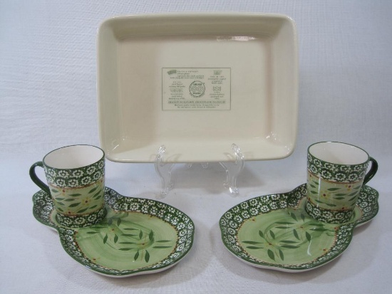Temp-tations Old World 4 Piece Plate and Mug Duet Set in Green by CSA