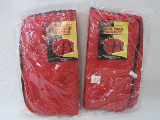 Two Insulated Wet Pack Carriers, Red Cooler Bags, Profound Products, Factory Sealed Packaging