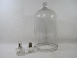 Glass Bell Jar, 9 inch Diameter, 16 inches High, with 2 Glass Bunsen Burners-Glass Oil Burners