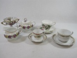 Empire Bavaria Sugar Bowl and Creamer with Tea Cup and Saucer Assortment including Signature