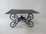 Black Metal Candle Pedestal Base, approx 12.5 x 12.5, 6.5 High