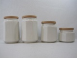 Nikko Classic Collection White Octagon Canister Set, 4 Pieces, made in Japan, New
