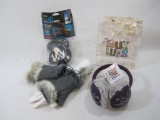 Winter Wear Items includes Ladies Fingerless Texting Gloves with Fur Trim, Small, Muk Luks Purple