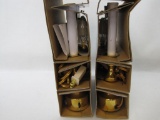 Bethlehem Lights Set of 6 Electric Window Candles with 4 Functions, White with Brass Style Base, 10