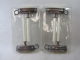 Luminara Set of 4 Colonial Style Flameless Flickering Window Candles, Bronze Color Base, Realistic