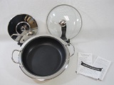 Cook's Essentials Stainless 500 10.5 inch Buffet Pan with Lid & Trivet, New in Packaging