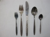 Mid Century Modern Silver Plate Flatware with Wright's Silver Cream, Contents as Pictured