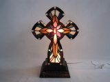Stained Glass Tiffany Style Lighted Celtic Cross
