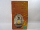 Flameless LED Lantern Featuring Automatic Timer, Tabletop or Includes Metal Hook for Hanging,