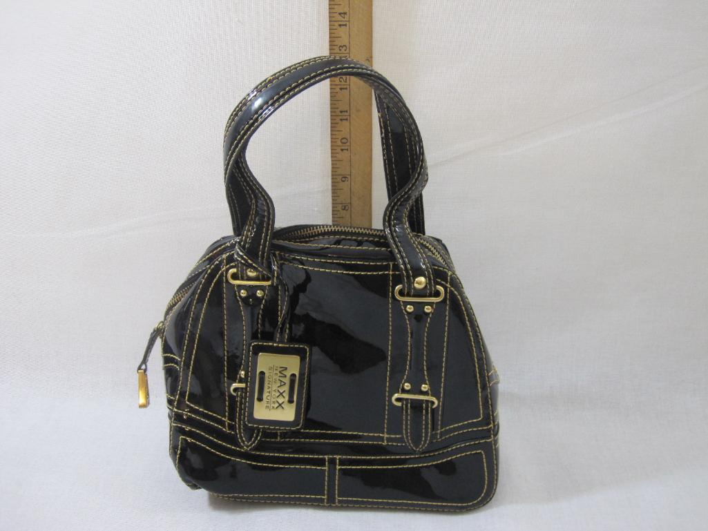 Black Patent Leather Satchel Handbag | ShopStyle