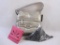 New Isaac Mizrahi Live! Gunmetal Pebble Leather Bucket Hobo Bag with Scarf, 2 lbs