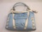 New B Makowsky Marble Blue Tote and Leather Zip Around Wallet with branded storage bag, 2 lbs 12 oz