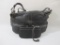 New Tignanello Black Pebble Leather Convertible Shoulder Bag Purse with Wristlet, 2 lbs