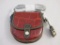 New Dooney & Bourke Red/Brown Tomorrow Mini Flap Leather Crossbody Purse with branded storage bag,