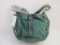 New Tignanello Emerald Suede Shoulder Bag with Drawstring, 2 lbs