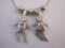 Sterling Silver Birthstone Necklace (October and February), 8.9 g