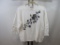 New Victor Costa Occasion Ladies Pullover Sweater with Sequined Rose Detail, Large, in White, 11 oz.