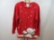 New The Quacker Factory Ladies Pullover Sweater, Snowman Themed, with Rhinestone and Bugle Bead