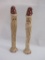 Pair of Skinny Santa Resin Candle Holders/Figures, 10 oz